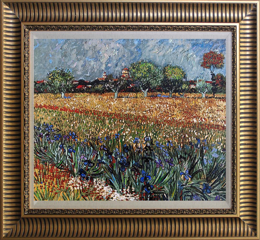 Vincent Van Gogh hand embellished canvas landscape: Vincent Van Gogh Embellished Canvas Approx 26 x 22 inches The signature is in the plate. Custom framed. Includes certificate of authenticity. Limited Edition
