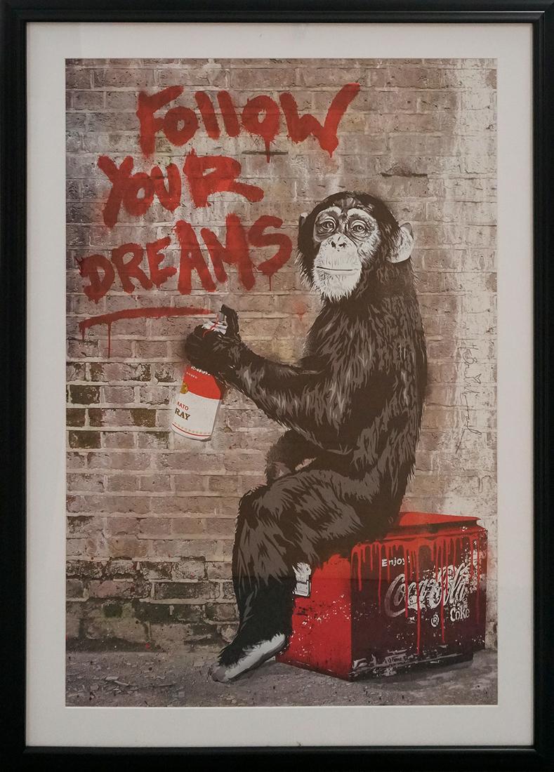 Mr. Brainwash Limited Edition Lithograph: Mr. Brainwash Limited Edition lithograph Framed Approx 28x26 inches.