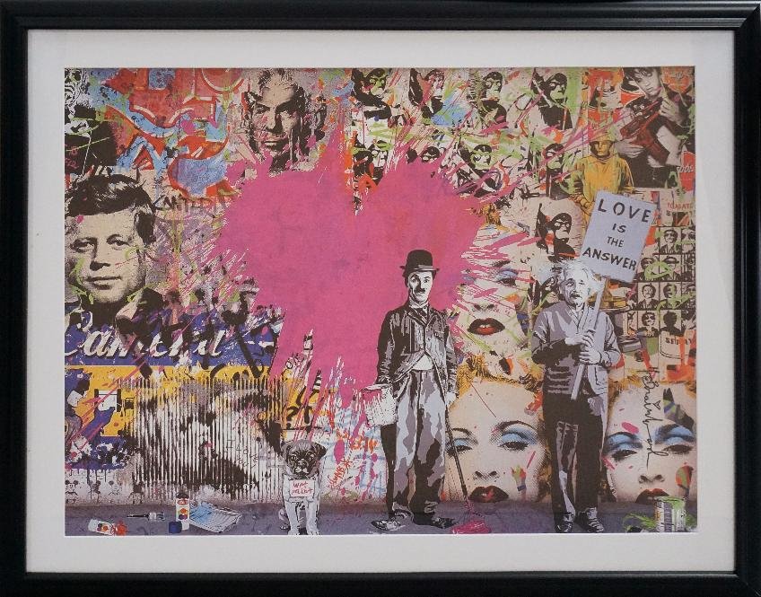 Mr. Brainwash Limited Edition Lithograph: Mr. Brainwash Limited Edition lithograph Framed Approx 28x26 inches.