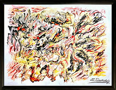 Zinovy In White original on canvas Abstract: Zinovy Shersher In White original on canvas 40x30 inches One of a kind original. Hand signed by Zinovy the artist. Includes certificate of authenticity.