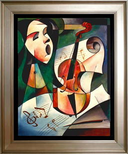 Zinovy Shersher mixed media original on canvas: Mixed media original on canvas by Zinovy Approx 30x24 inches. One of a kind original. Hand signed by Zinovy the artist. Includes certificate of authenticity.