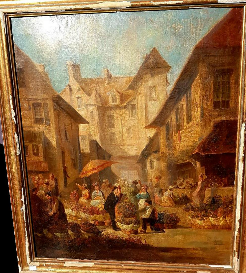 Antique Painting Paris Old 1853, Fair Market Ancient (1 of 1)