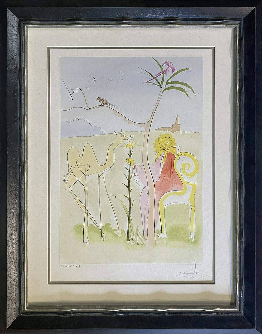 Salvador Dali Limited Edition Original Lithograph: Salvador Dali Original Lithograph Fables of Fontaine Limited Edition Hand signed and numbered by the artist Salvador Dali. Approx size is 32x25 inches. Custom framed and includes documentation.