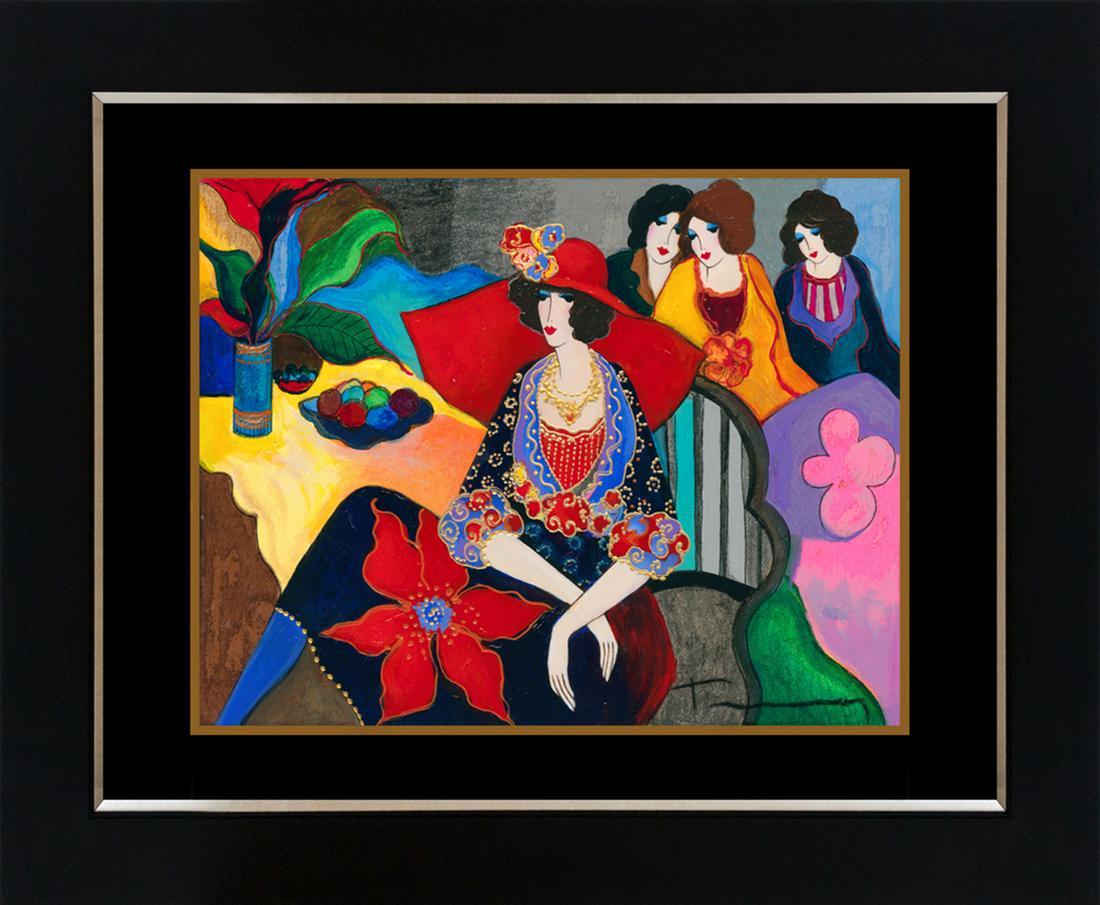 Original Tarkay on wood: Original oil on wood by Tarkay Hand signed by the artist One of a kind original Approx 24x20 inches Custom framed and includes certificate image size approx 15x12