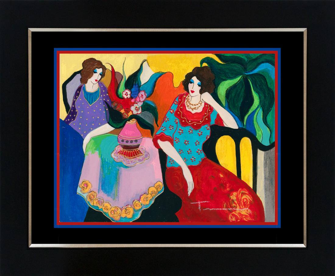 Original Tarkay on wood: Original oil on wood by Tarkay Hand signed by the artist One of a kind original Approx 24x20 inches Custom framed and includes certificate image size approx 15x12