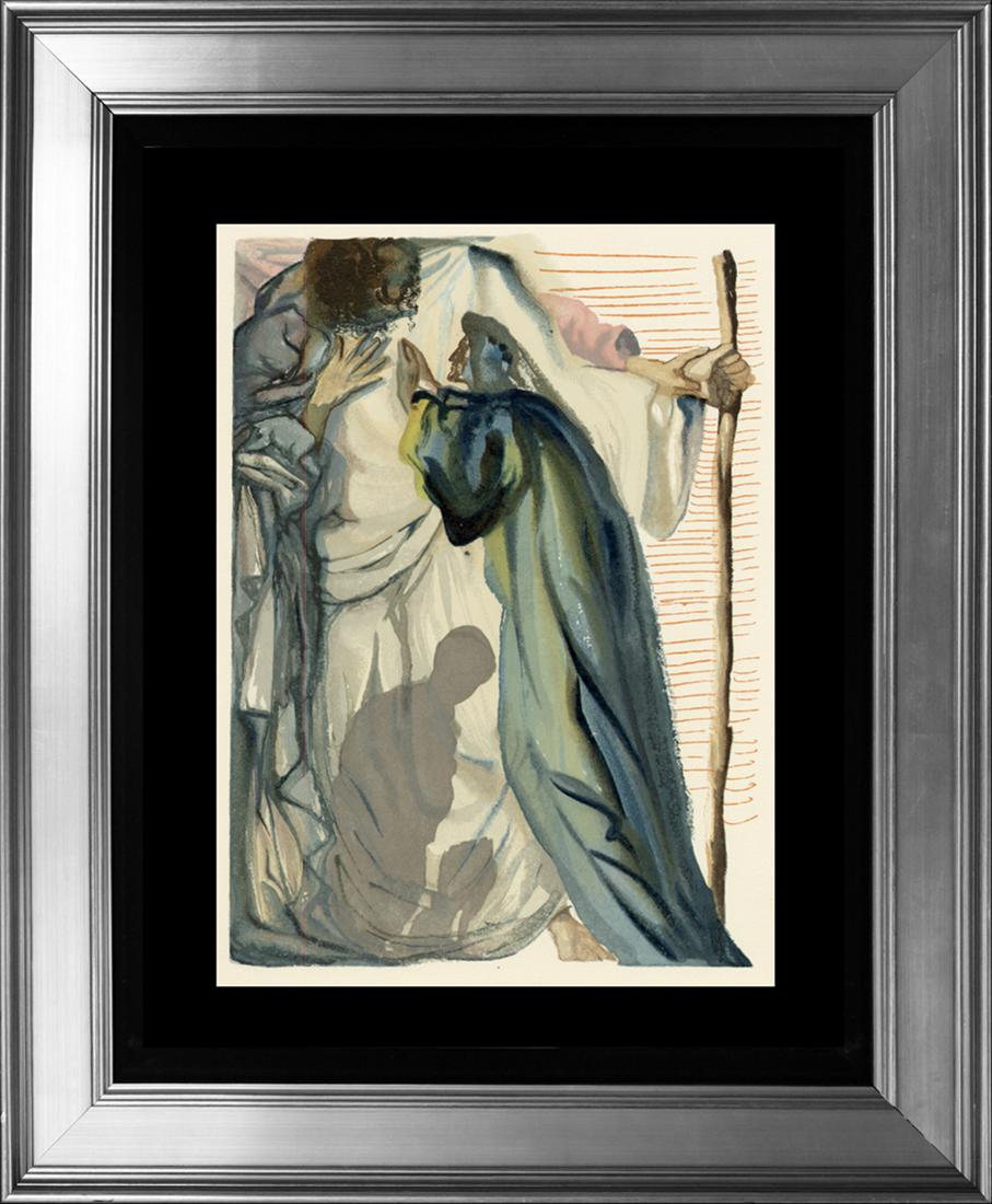 Salvador Dali Divine Comedy Suit Original Wood Block: Salvador Dali 1964 Divine Comedy Wood Block authenticated by Albert Field/Frank Hunter. From the Divine Comedy series in 1964. Includes certificate of authenticity by Frank Hunter. Approx 24x20 inches