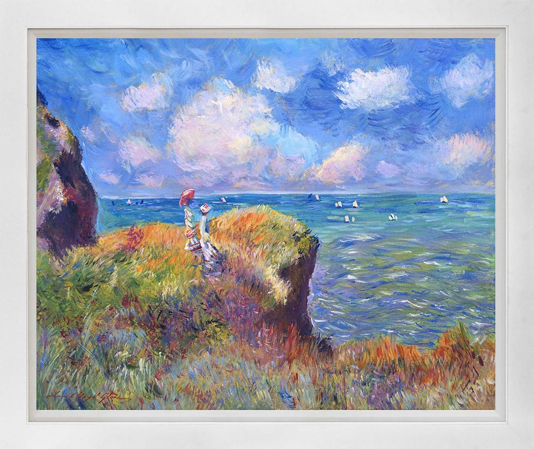 On the Bluff Mixed Media Original David Lloyd Glover: Mixed Media original on canvas David Lloyd Glover One of a kind. Hand signed by the artist. On canvas Approx 30x24 inches Custom framed and includes certificate