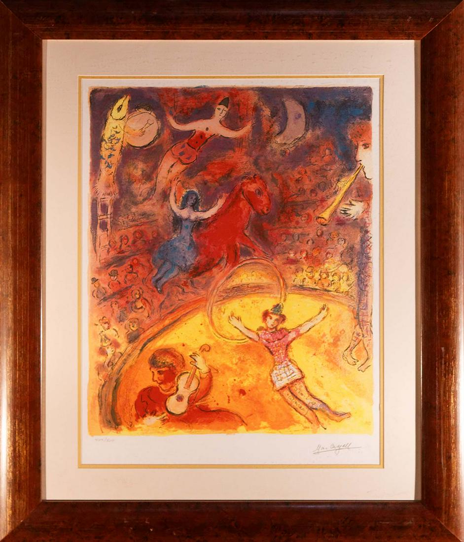 Marc Chagall Limited Edition on paper: Marc Chagall. Limited edition lithograph. The signature is in the plate. Numbered edition. Professionally framed Includes certificate