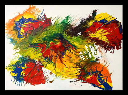 Original Abstract on canvas by Zinovy Shersher: Original Abstract on canvas by Zinovy Shersher Hand signed by the artist One of a kind original Approx 40x30 inches Includes certificate