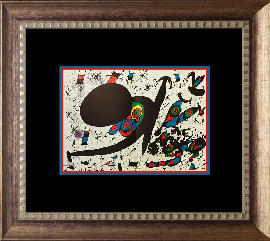 Joan Miro Color Plate Lithograph from 1972: Joan Miro Color Plate Lithograph from 1972 Paris. Approx 28x22 inches professionally framed.Includes certificate of authenticity.