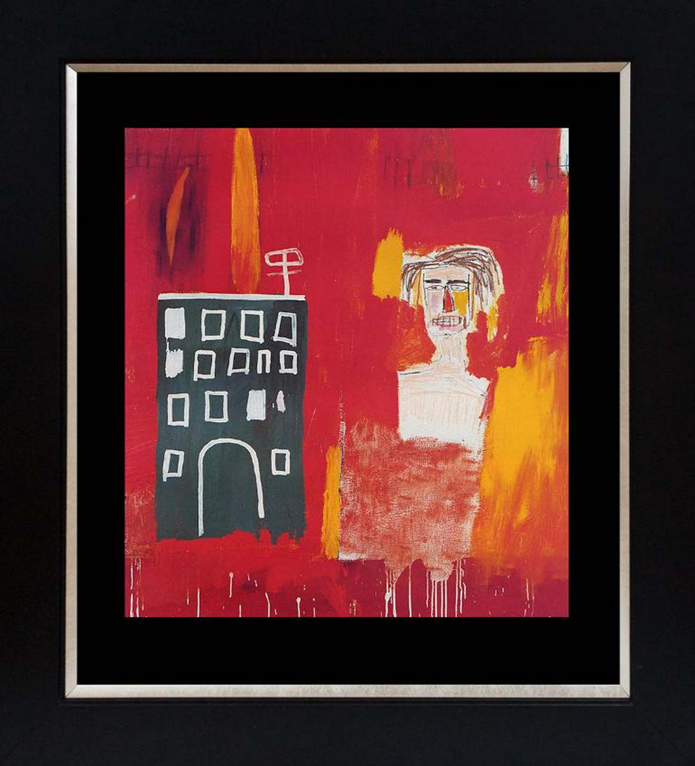 Jean Michel Basquiat Lithograph from 1984: Jean Michel Basquiat Lithograph from 1984 Approx 24x20 inches Custom framed and includes certificate