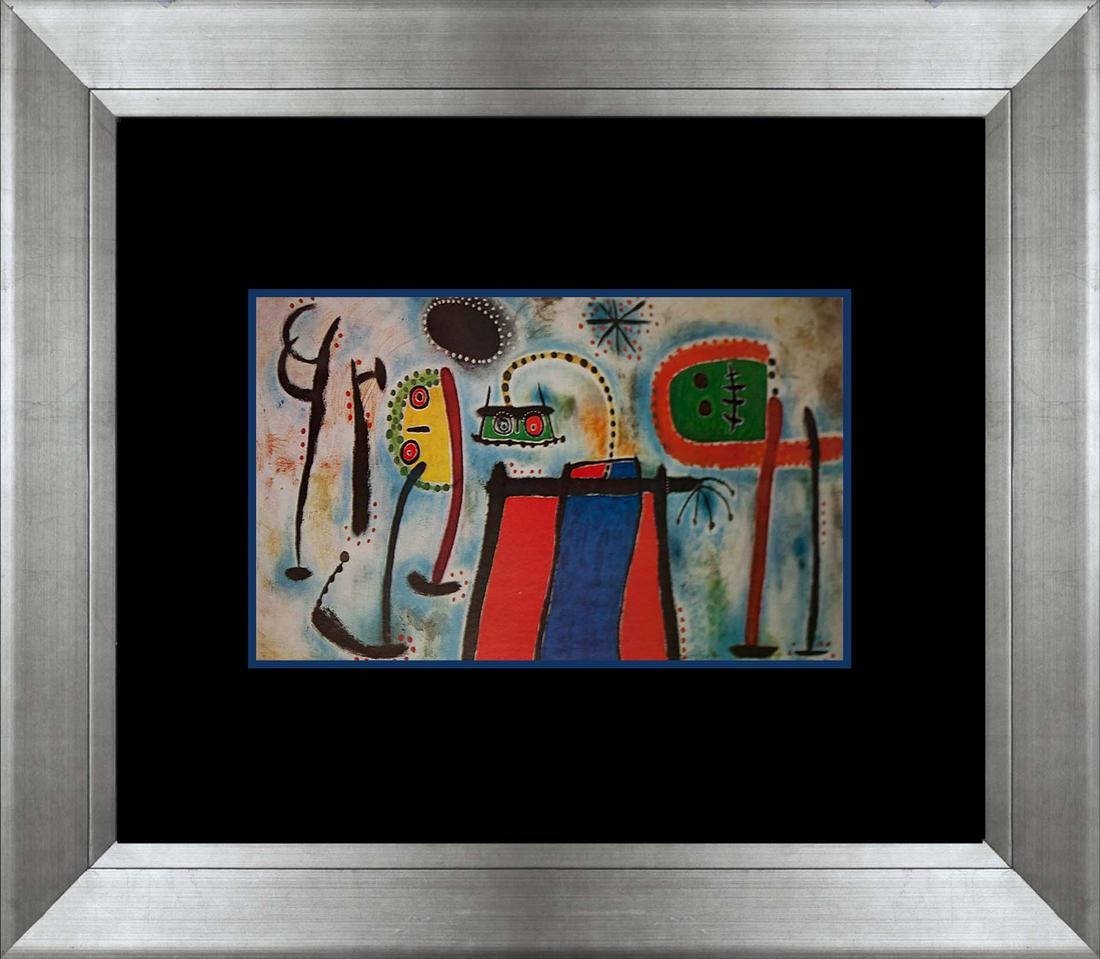 Joan Miro Color Plate Lithograph over 50 years ago: Joan Miro Color Plate Lithograph from over 50 years ago. Approx 20 x 22 inches. Custom framed. Includes certificate of authenticity. Museum quality lithograph