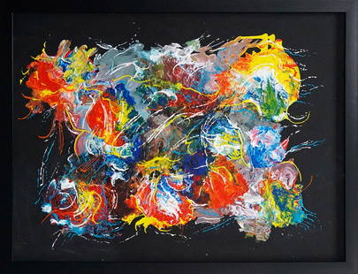 Zinovy Shersher Original Abstract oil on canvas: Original on canvas Approx 40x30 inches. One of a kind original. Zinovy Shersher Hand signed by the artist Jorn Fox. Includes certificate of authenticity. Gallery wrapped canvas comes ready to hang.