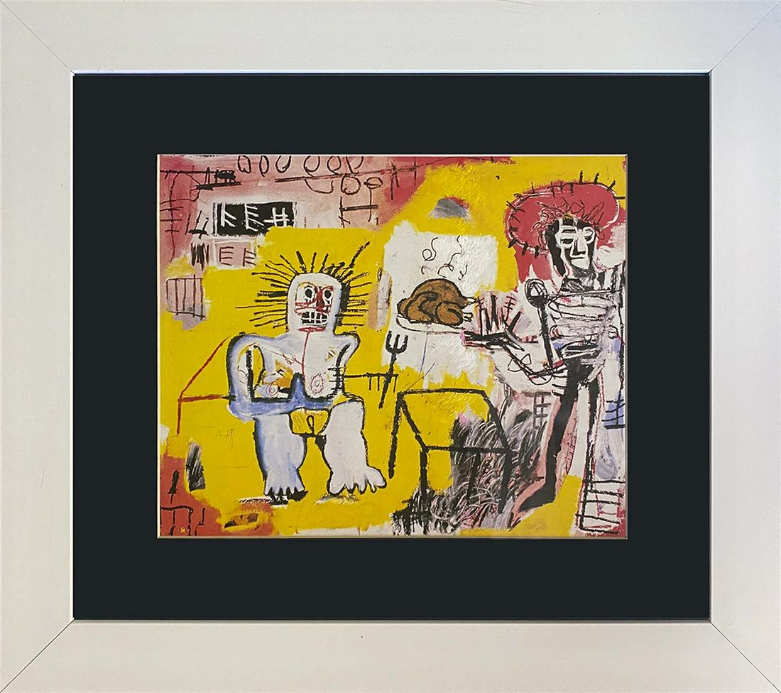 Color Plate Lithograph from 1984 by Jean Michel Basquiat: Color Plate Lithograph from 1984 by Jean Michel Basquiat Approx 25x20 inches and includes certificate