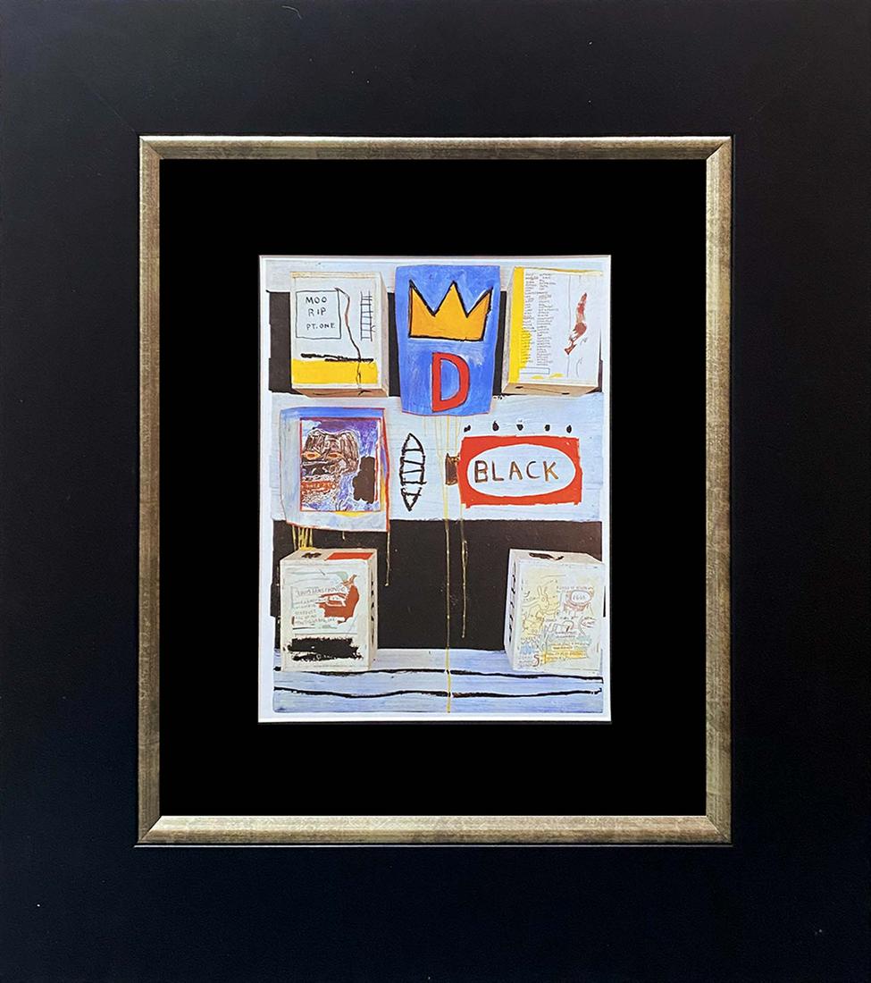 Jean Michel Basquiat Lithograph from 1985: Jean Michel Basquiat Lithograph from 1991 Approx 24x20 inches Custom framed