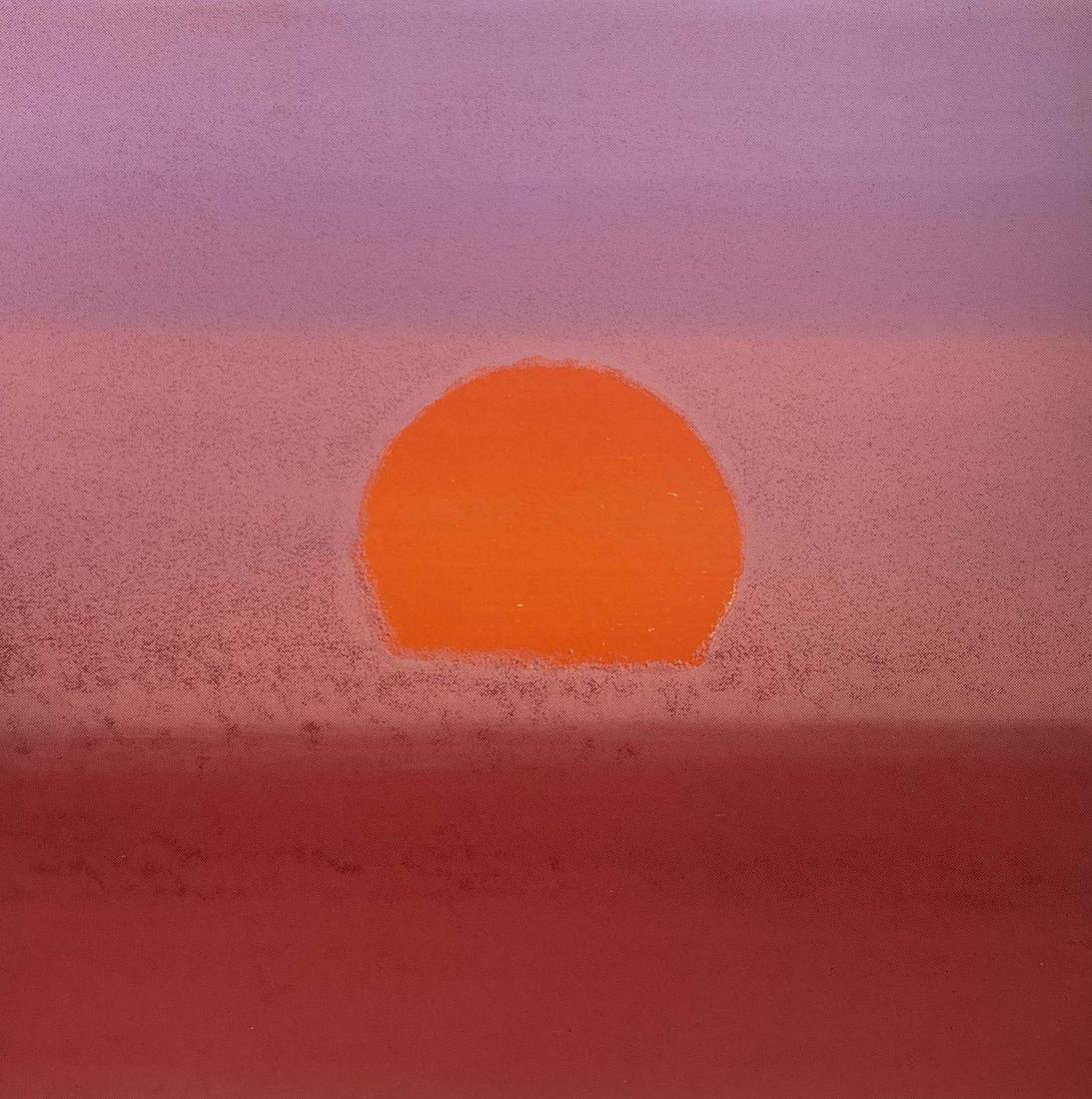 Sunset Unique original serigraph Andy Warhol from 1972 Unique Edition Original Silkscreen in: Andy Warhol from 1972 "Sunset" Unique Original Serigraph Silkscreen in colors. Trial Artist Proof Andy Warhol from 1972 "Sunset" Unique Edition Original Serigraph Silkscreen in colors. Trial Artist Pr