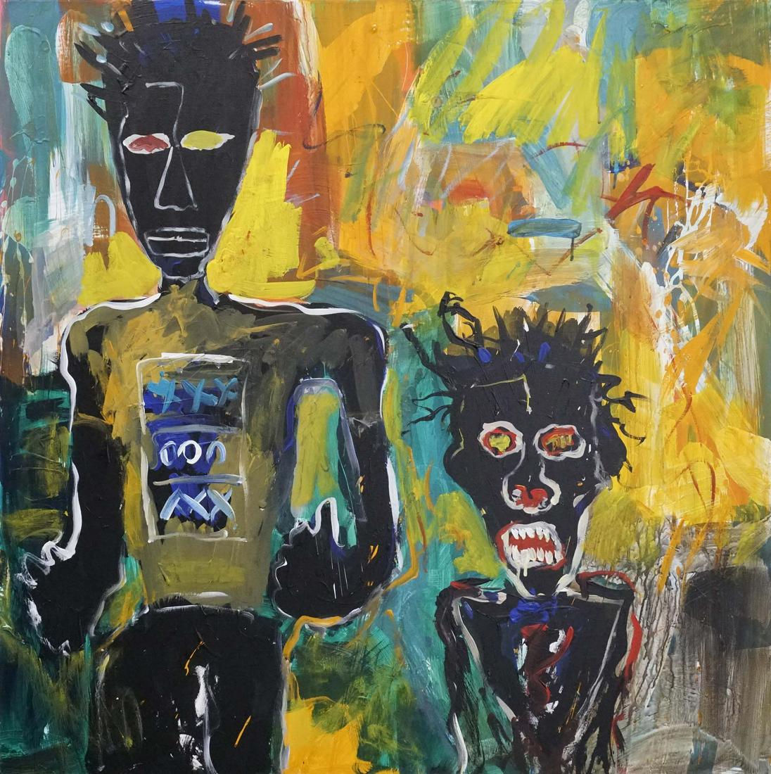 Original on canvas attributed to  Jean -Michel Basquiat (1 of 1)