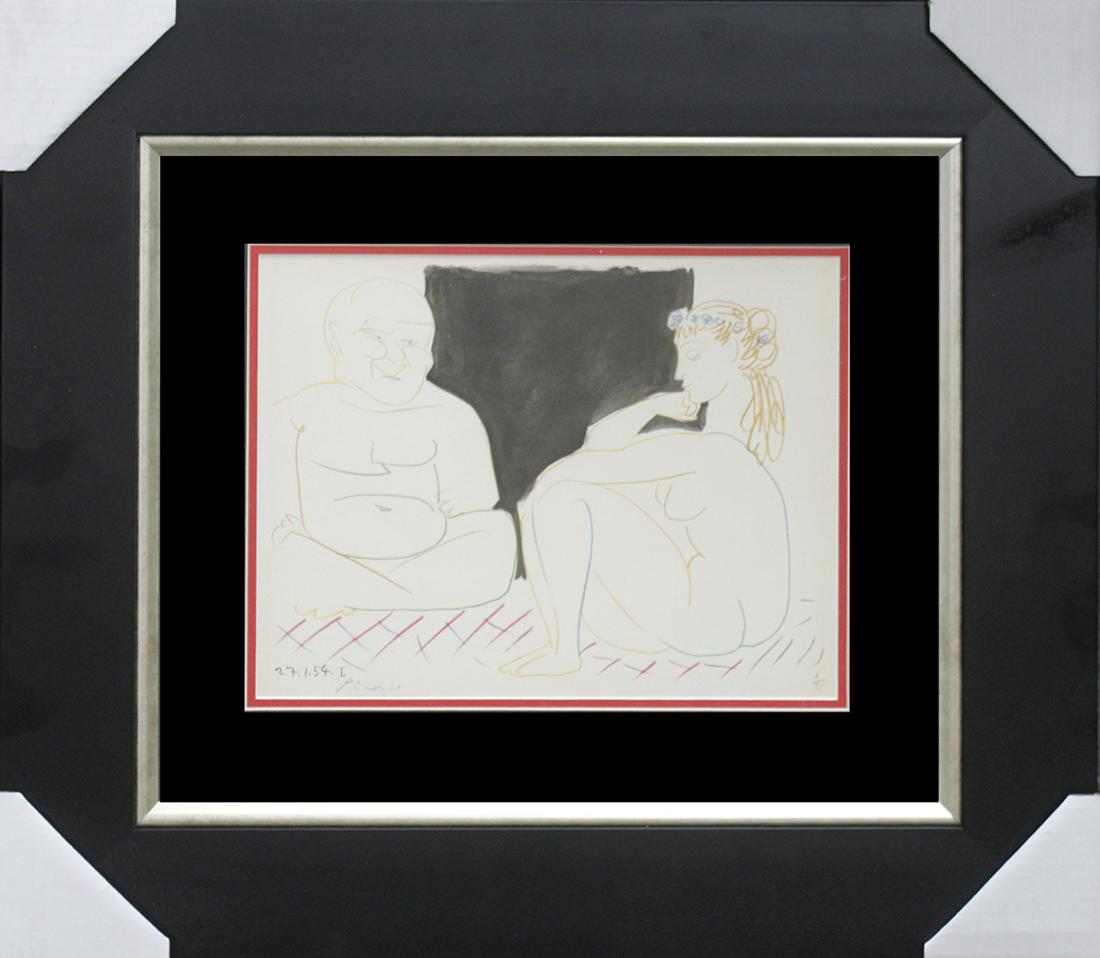 Pablo Picasso Lithograph Limited Edition Hand signed and numbered from the Verve Collection 1954.: Pablo Picasso Limited Edition Original Lithograph hand signed and numbered from 1954 Verve Collection Custom framed and includes certificate 75 in the total edition