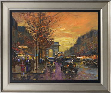 Limited Edition Hand embellished canvas Michael Schofield Paris: Hand signed by Michael Schofield Hand embellished on canvas Hand signed by the artist. Limited Edition of 25. Includes Certificate of Authenticity. Approx. 26x36 inches Custom Framed.