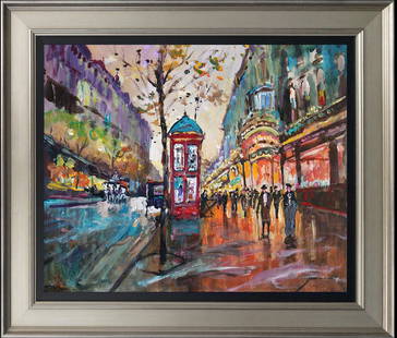 Limited Edition Hand embellished canvas Michael Schofield Paris: Michael Schofield Hand embellished on canvas Hand signed by the artist. Limited Edition of 25. Includes Certificate of Authenticity. Approx. 16 x 20 image Custom Framed.