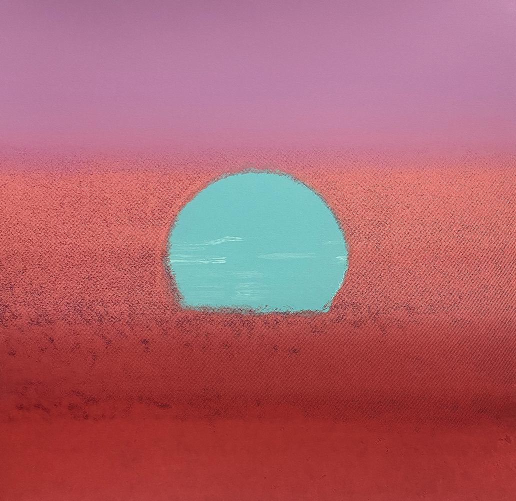 Sunset Unique original serigraph Andy Warhol from 1972 Unique Edition Original Silkscreen in: Andy Warhol from 1972 "Sunset" Unique Original Serigraph Silkscreen in colors. Trial Artist Proof Andy Warhol from 1972 "Sunset" Unique Edition Original Serigraph Silkscreen in colors. Trial Artist Pr