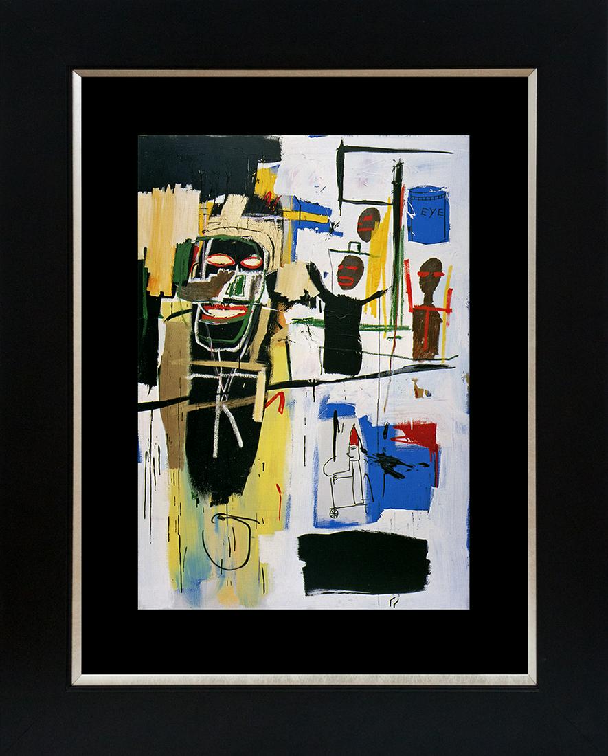 Jean -Michel Basquiat Lithograph from 1991: Jean Michel Basquiat Lithograph from 1991 Approx 24x20 inches Custom framed
