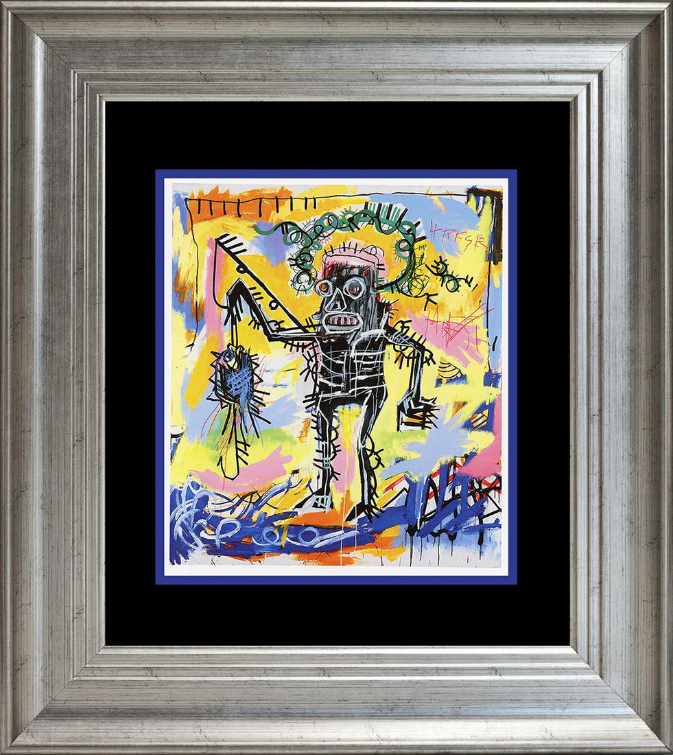 Jean -Michel Basquiat Color Plate Lithograph from 1991: Jean Michel Basquiat Color Plate Lithograph from 1991. Approx 24x20 inches. Professionally framed. Includes certificate.
