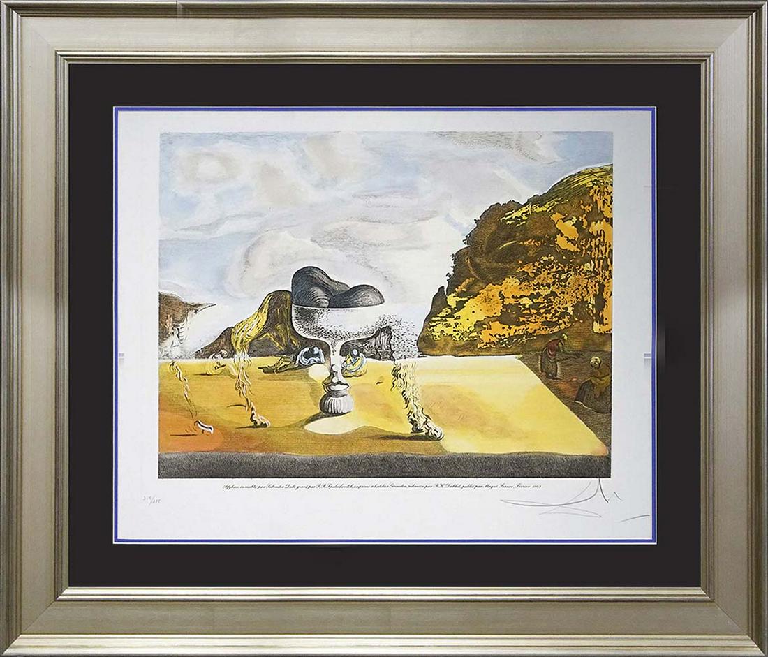 Salvador Dali Limited Edition Lithograph Hand signed and numbered: Limited Edition attributed to Salvador Dali-Hand signed and numbered on Arches watercolor paper. Approx 26 x 30 inches. Includes Certificate of Authenticity. Approx. 22x33 Custom framed.