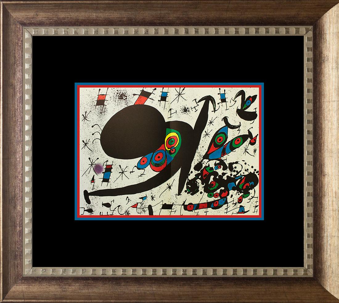 Joan Miro Color Plate Lithograph from 1972: Joan Miro Color Plate Lithograph from 1972 Paris. Approx 28x22 inches professionally framed.Includes certificate of authenticity.