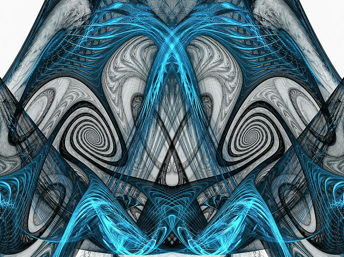 Modern Ribbed Gothic #1 on canvas by Dara Eller Abstract: Modern Ribbed Gothic I 30x24 inches approx image size. Canvas is Hand signed by the artist Artist Proof. Created and developed by Dara Eller using Fractal Mathematics.Never seen before. Comes ready to