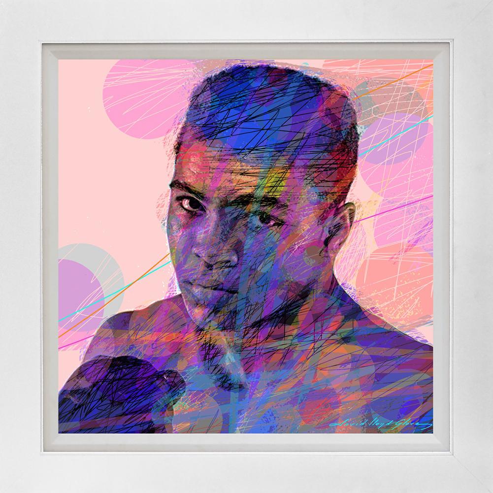 Ali Limited Edition on canvas David Lloyd Glover: Muhammed Ali Limited Edition David Lloyd Glover on canvas by David Lloyd Glover Hand signed by the artist. On canvas Approx 30x24 inches Custom framed and includes certificate