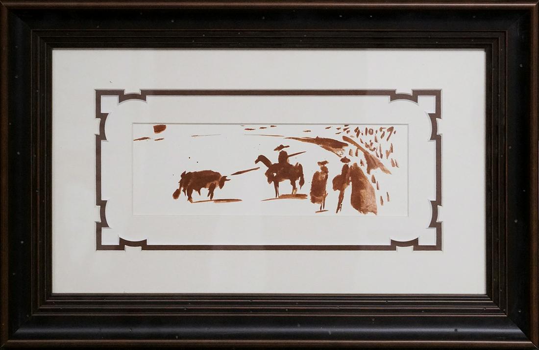 Pablo Picasso Lithograph from 1961: Pablo Picasso Lithograph from 1961 dated 1959 approx 22x20 inches Custom framed and includes certificate Dated by the artist