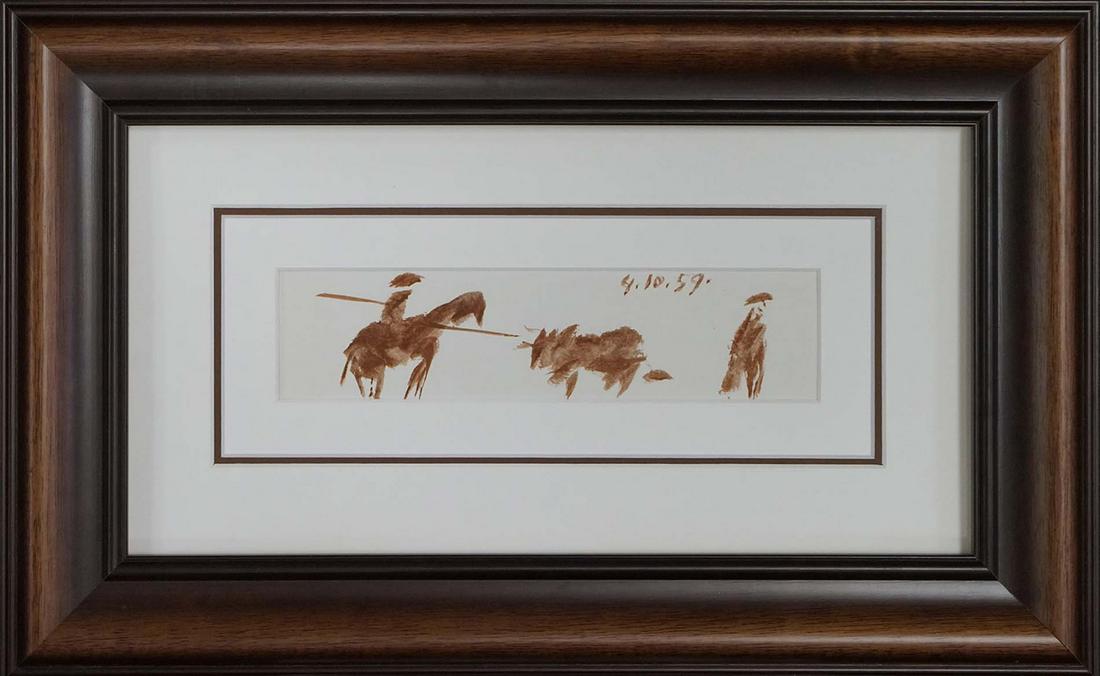 Pablo Picasso Lithograph from 1961: Pablo Picasso Lithograph from 1961 dated 1959 approx 22x20 inches Custom framed and includes certificate Dated by the artist