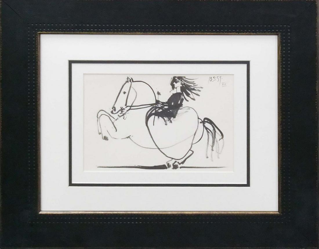 Pablo Picasso Lithograph from 1968: 1961 Pablo Picasso Original Lithograph Dessins. Approx 24 x20 inches custom framed and includes certificate. Dated by the artist