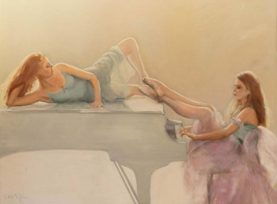 At the Piano Original oil on canvas 40x30 inches by Ilene: At the Piano Original oil on canvas 40x30 inches by Ilene One of a kind original Hand signed by the artist. Includes certificate.