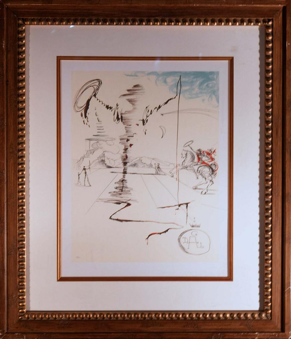 Salvador Dali Limited Edition Lithograph Spinning Man: Salvador Dali Limited Edition Lithograph Signed in the plate and numbered by the artist Professionally framed Approx 30x24 inches