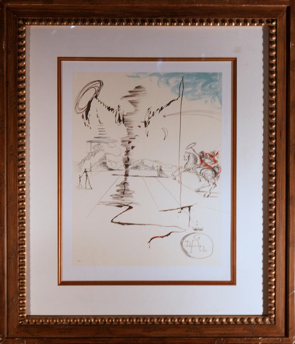 Salvador Dali Limited Edition Lithograph Spinning Man: Salvador Dali Limited Edition Lithograph Signed in the plate and numbered by the artist Professionally framed Approx 30x24 inches