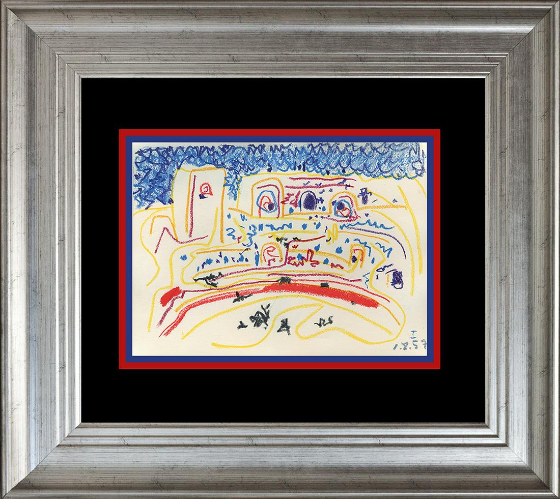 Pablo Picasso Lithograph 60 years ago Toros y Toreros 1961: Pablo Picasso Lithograph 60 years ago Toros y Toreros. Approx 24x20 inches. Custom framed. Includes certificate. Dated by the artist