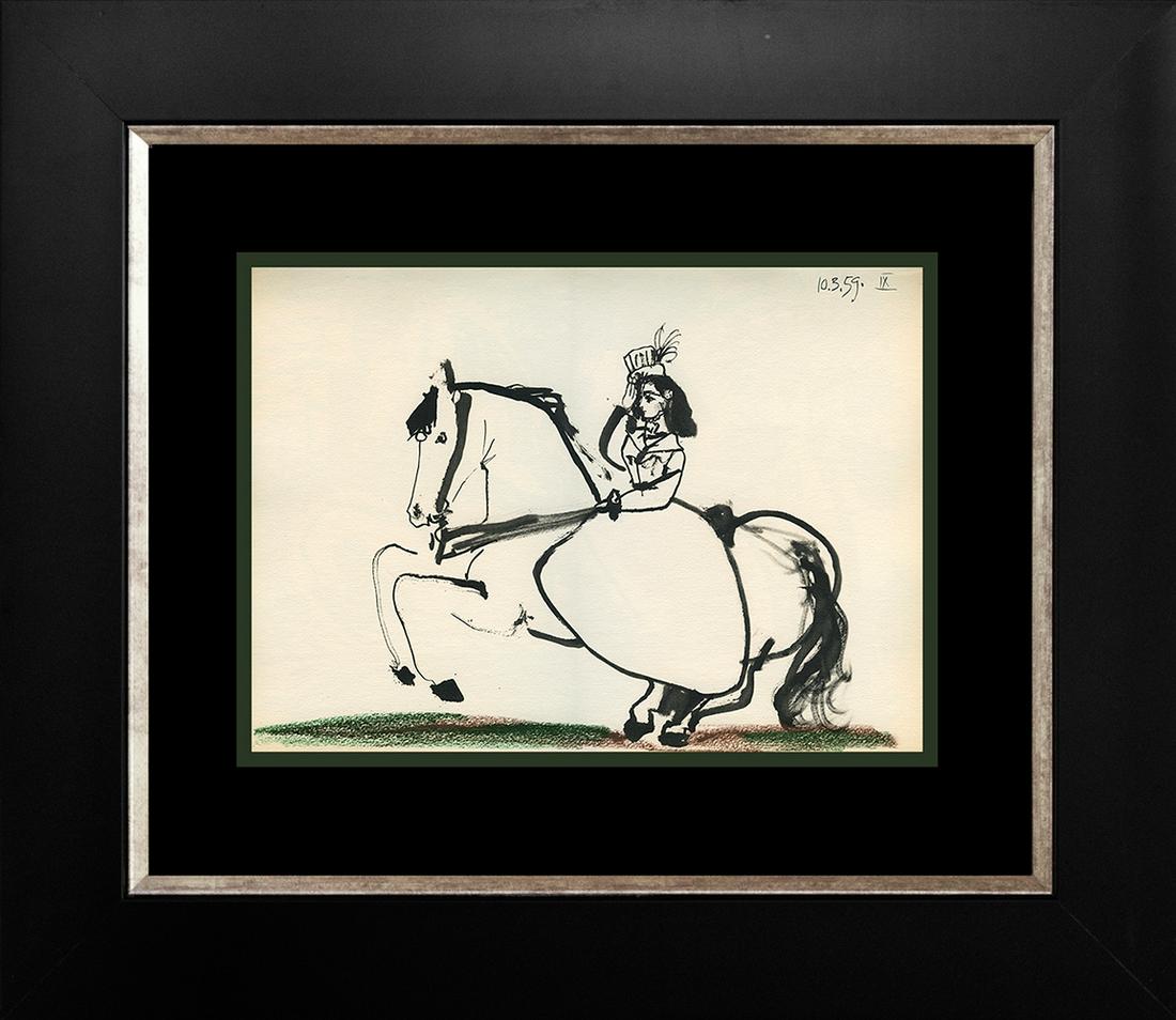 Pablo Picasso Lithograph from 1961: Pablo Picasso lithograph from 1961. Approx 24x20 inches. Includes certificate. Custom framed. Dated by the artist