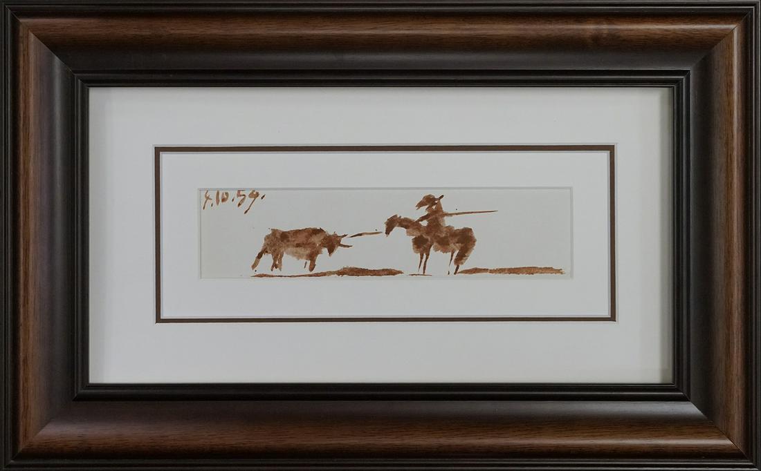 Pablo Picasso Lithograph from 1961: Pablo Picasso Lithograph from 1961 dated 1959 approx 22x20 inches Custom framed and includes certificate Dated by the artist