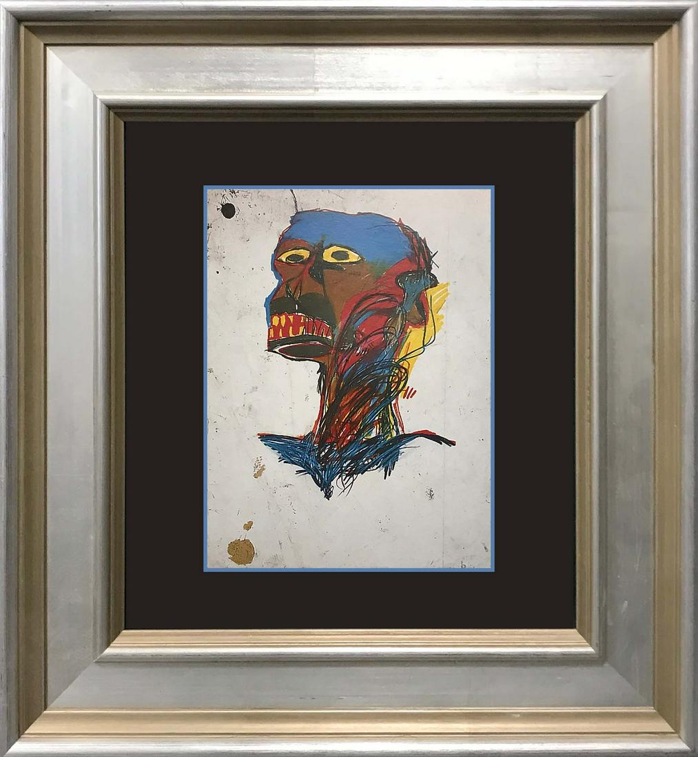 Jean- Michel Basquiat LIthograph from 1982: Jean Michel Basquiat Lithograph from 1981. Custom framed. Approx 22x24 inches. Includes certificate of authenticity. Jean-Michel Basquiat was born in 1960 and died in 1988 and was an American artist, 