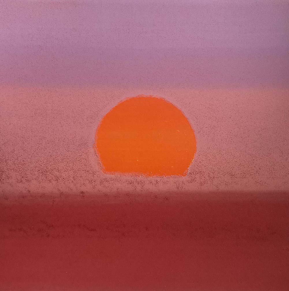 Sunset Unique original serigraph Andy Warhol from 1972 Unique Edition Original Silkscreen in: Andy Warhol from 1972 "Sunset" Unique Original Serigraph Silkscreen in colors. Trial Artist Proof Andy Warhol from 1972 "Sunset" Unique Edition Original Serigraph Silkscreen in colors. Trial Artist Pr
