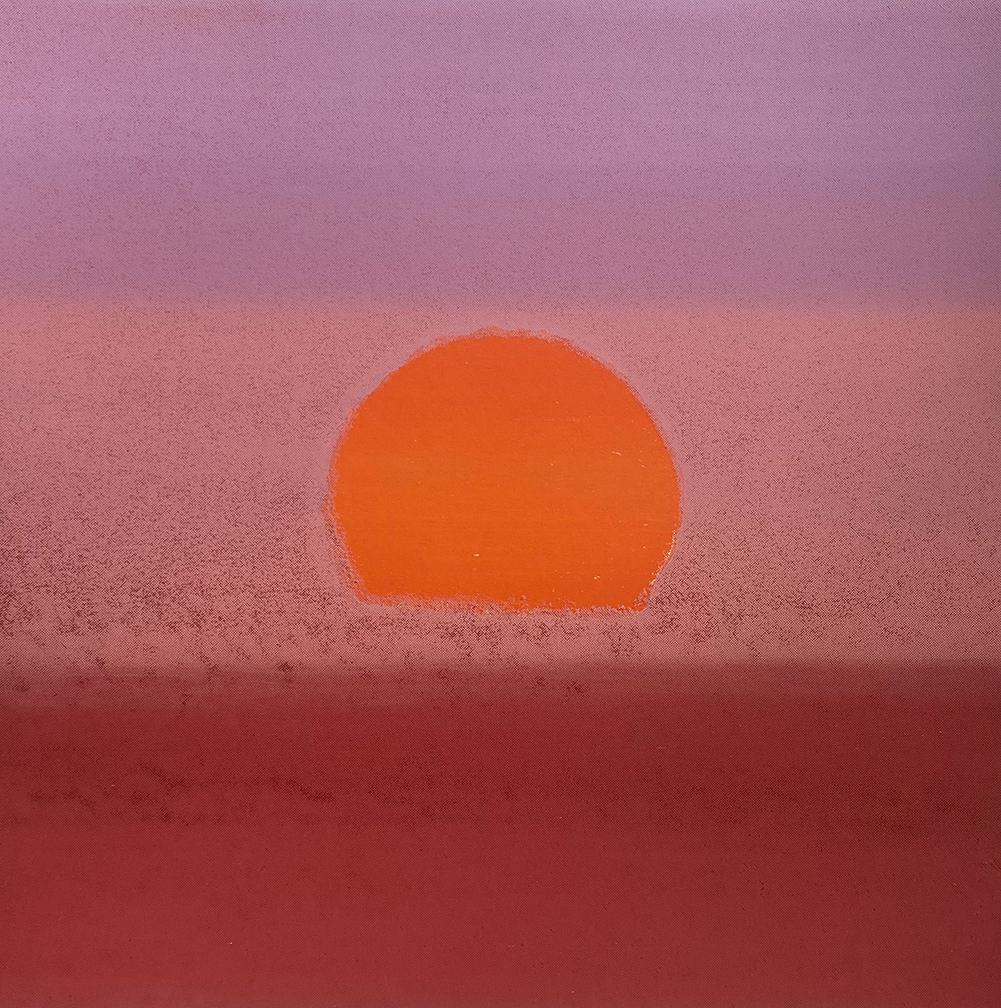 Sunset Unique original serigraph Andy Warhol from 1972 Unique Edition Original Silkscreen in: Andy Warhol from 1972 "Sunset" Unique Original Serigraph Silkscreen in colors. Trial Artist Proof Andy Warhol from 1972 "Sunset" Unique Edition Original Serigraph Silkscreen in colors. Trial Artist Pr