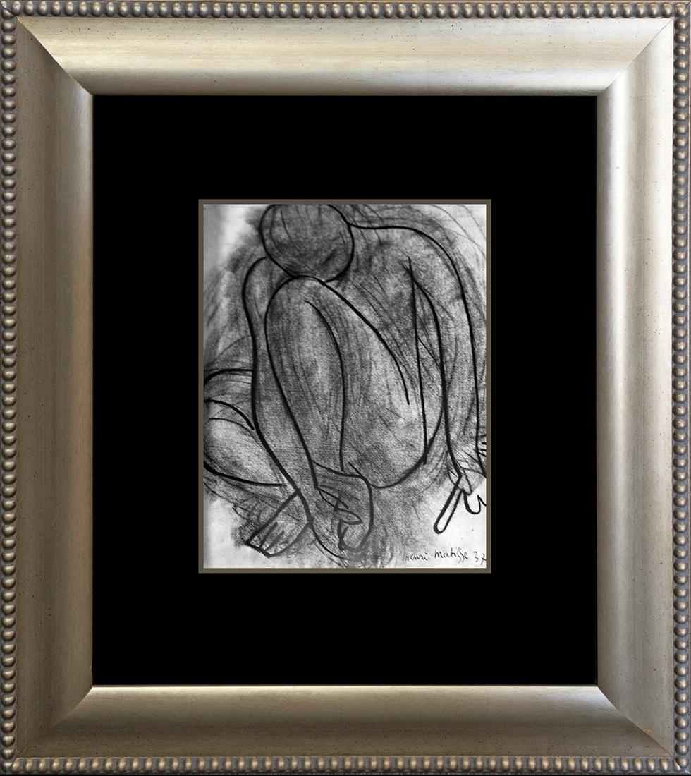 Henri Matisse Crouching Nude 45 years ago lithograph: Henri Matisse Lithograph - Crouching Nude 45 years old lithograph. The signature is in the plate. Custom framed. Approx size is 18x22 inches. Includes certificate.