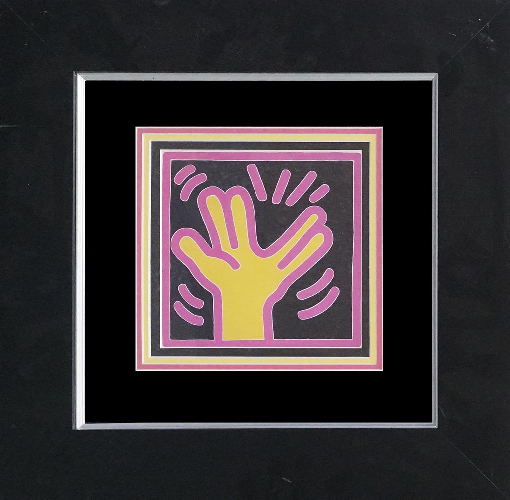 Keith Haring Lithograph: Keith Haring Lithograph Approx 24x20 inches Custom framed and includes certificate