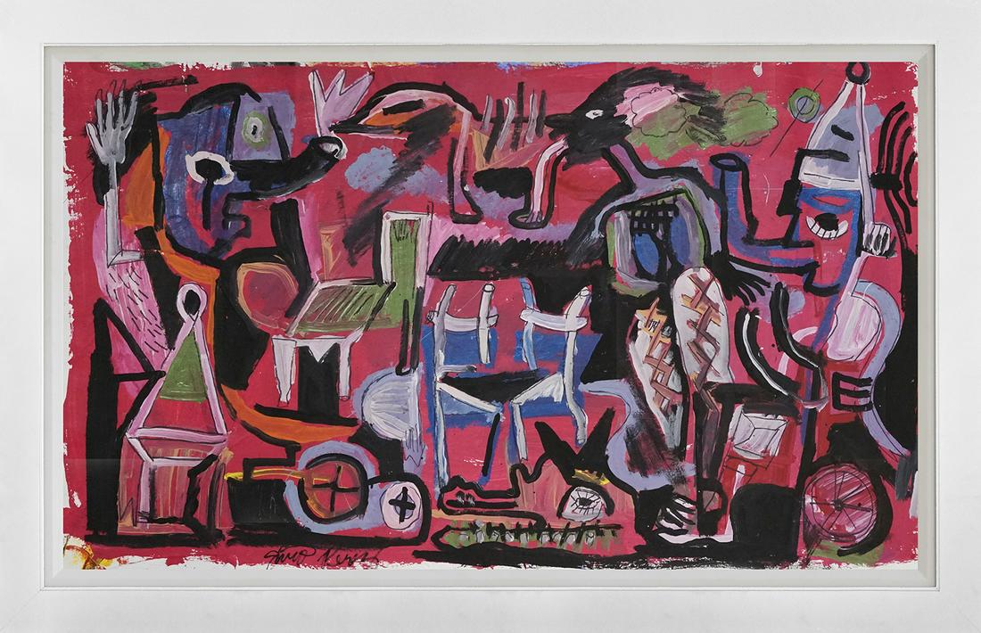 Original by Gino Perez: Original by Gino Perez Hand signed by the artist. One of a kind original Approx 24x46 inches Custom framed. Includes certificate