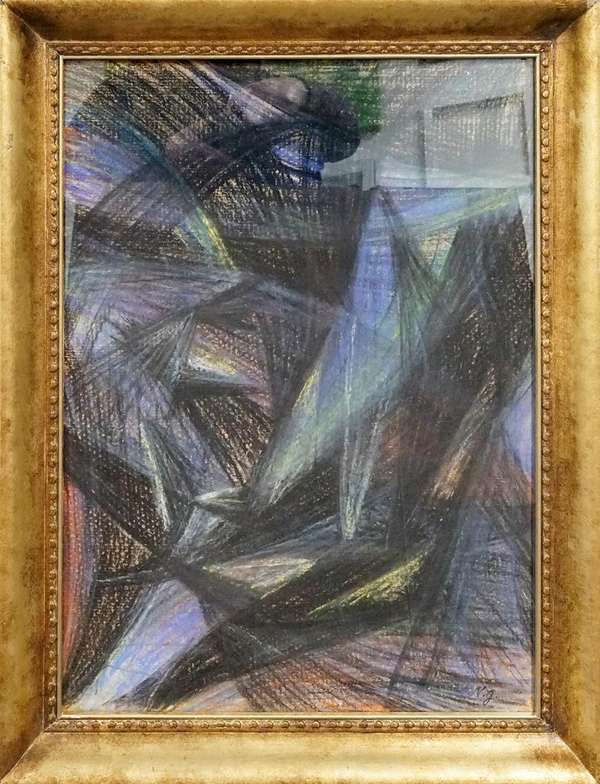 Natalia Goncharova "Rayonist Composition"  original Pastel (1 of 1)