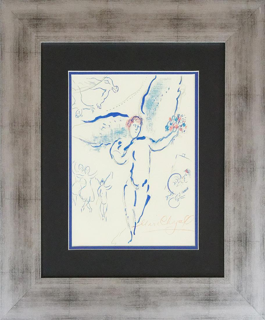 Marc Chagall Original Lithograph after Chagall from 1970: Marc Chagall. Limited edition lithograph. The signature is in the plate. Numbered edition. Professionally framed Includes documentation