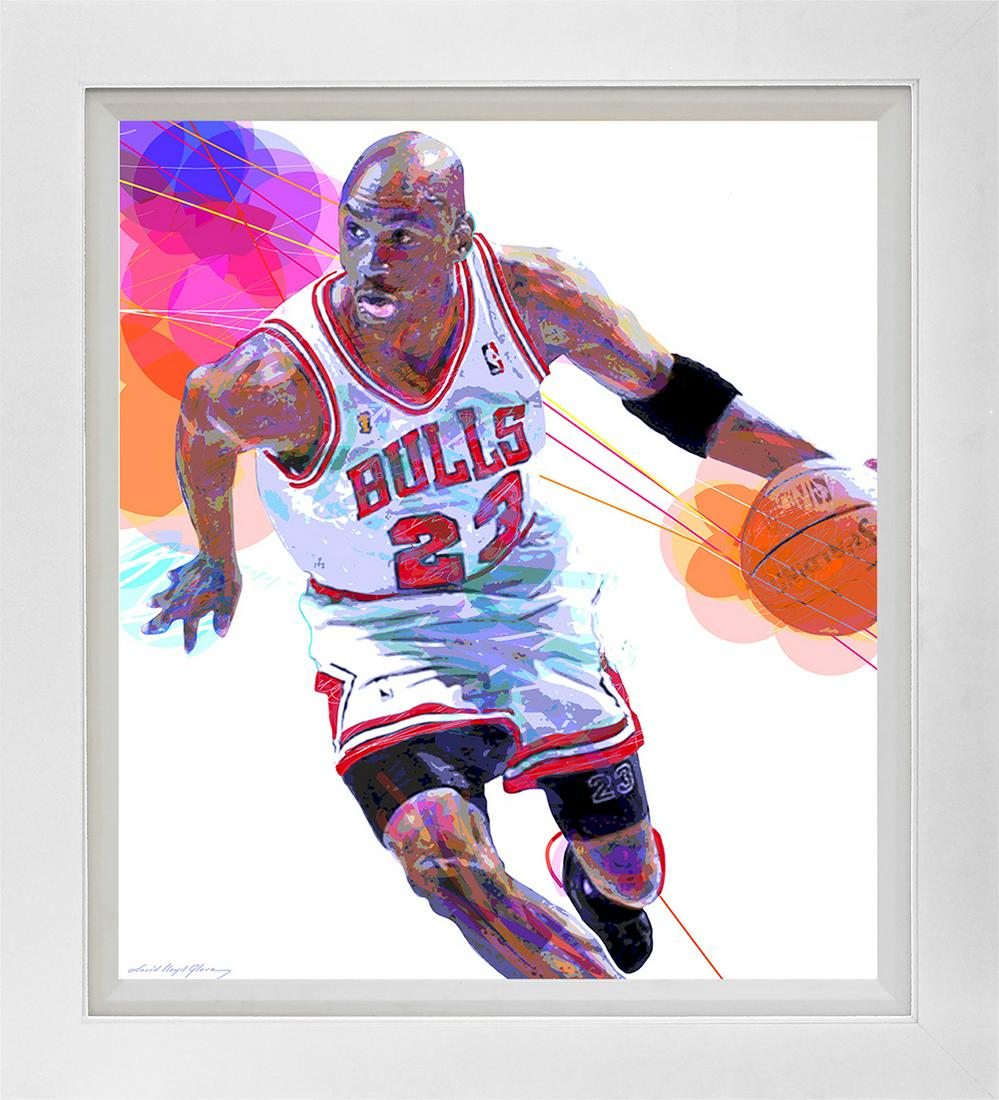 Michael Jordan Chicago Bulls  David Lloyd Glover Hand embellished on canvas (1 of 1)