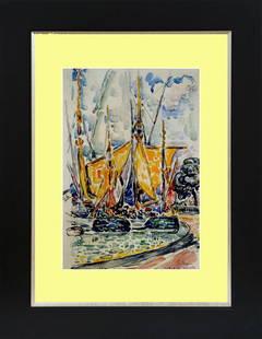 Paul Signac color plate lithograph after Signac: Paul Signac color plate lithograph after Signac Paul Signac color plate lithograph Custom framed Approx 24x20 inches Includes